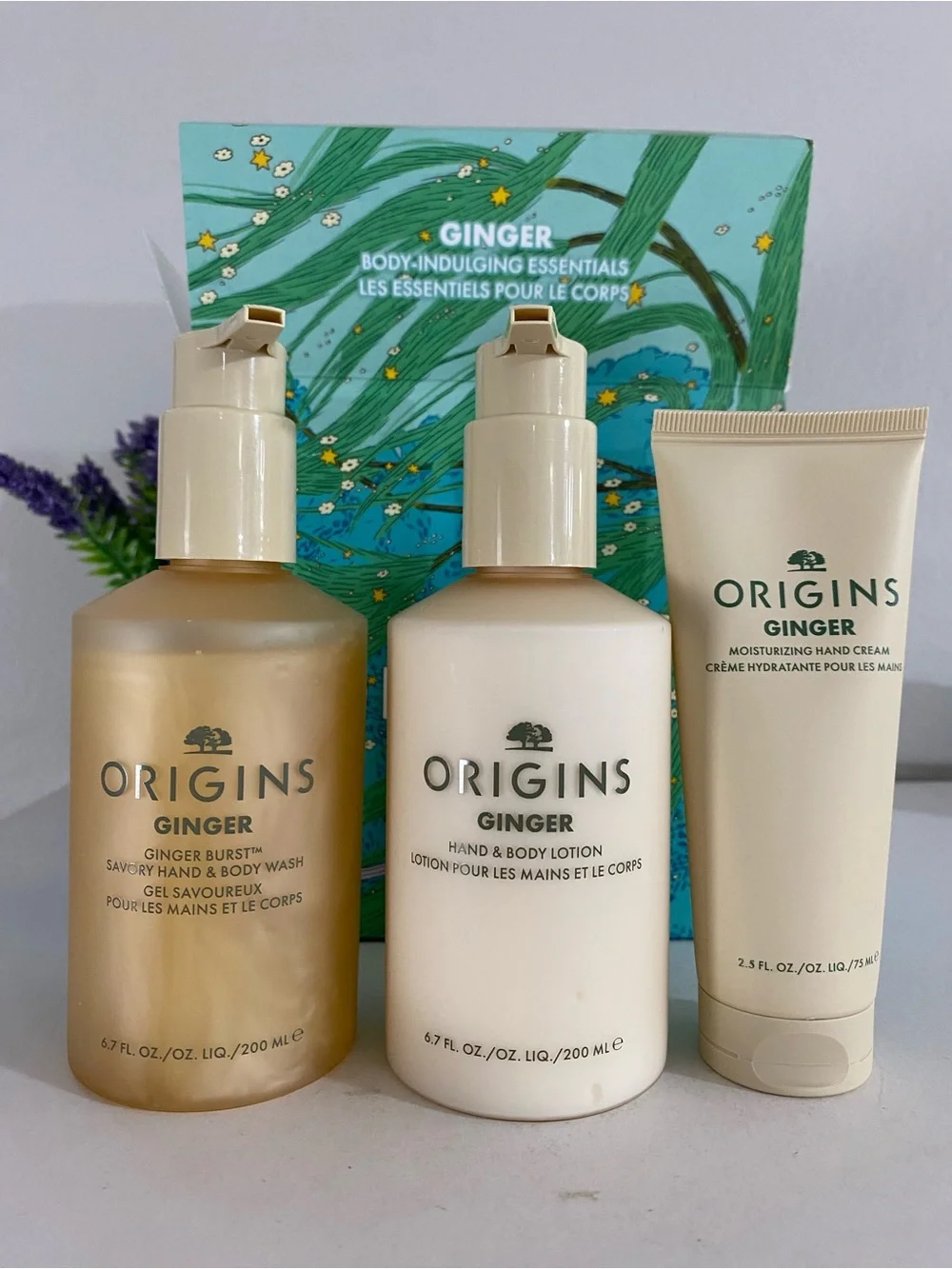 Origins Ginger Body-Indulging Essentials Hand & Body Wash + Hand Cream + Lotion